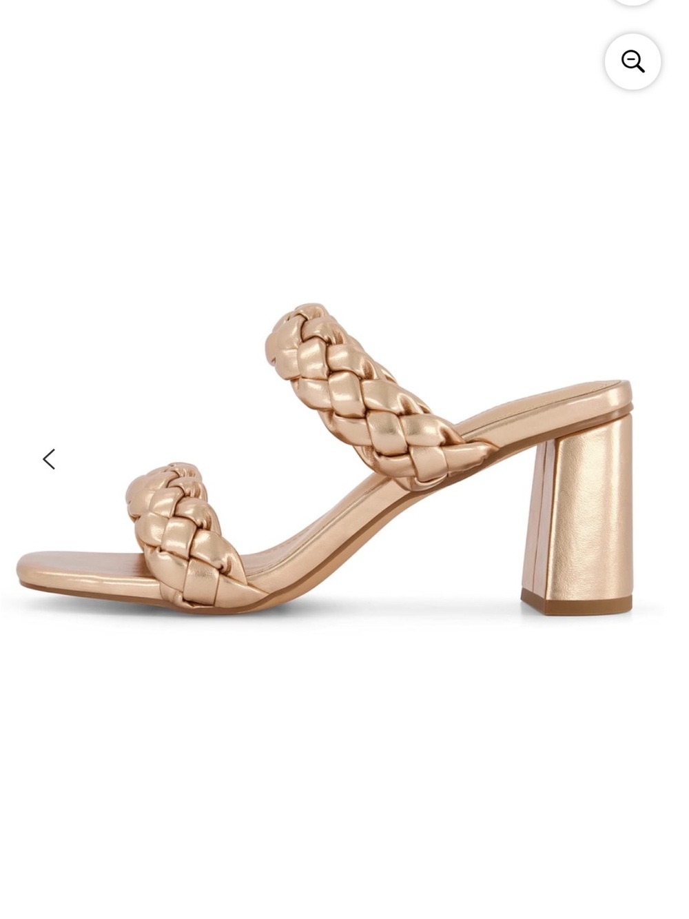 Dune London Metallic Gold Braided Double-Strap Mules, Size 9.5..Floor Model…